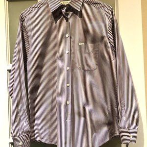 Faconnable White and Purple Women's Blouse - Size Small